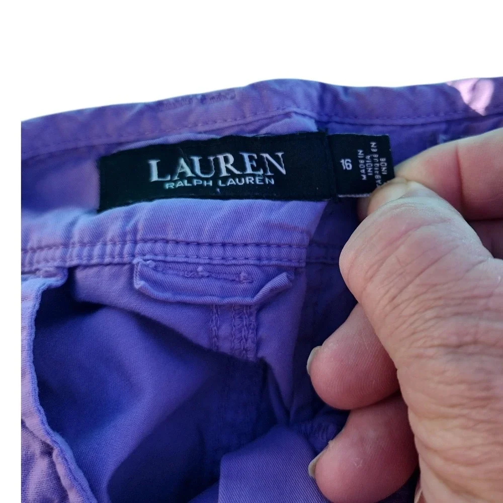 Lauren Ralph Lauren Wisteria Purple Cargo Pants Womens 16 New PSPRG 22 2 Utility - Picture 3 of 5